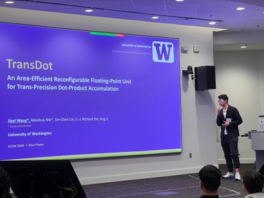 Jiayi presenting TransDot at FCCM 2026
