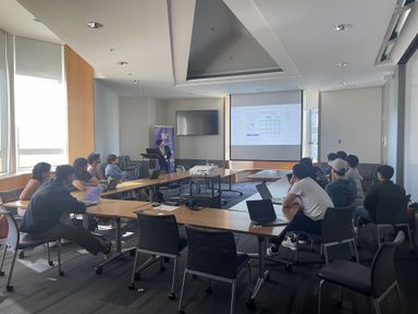 Jianming Tong giving invited talk on PNCEL group meeting
